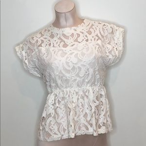 🌸 Korean Brand Lace Blouse NWOT